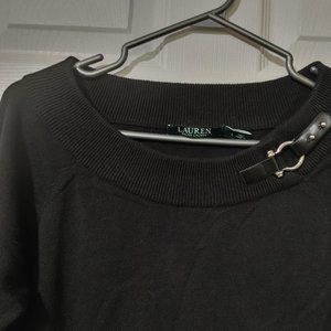 Lauren (Ralph Lauren) Black Knit Sweater, Women's Size L